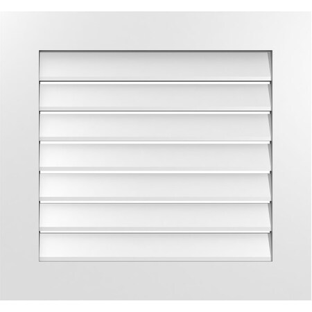 Ekena Millwork Vertical Surface Mount PVC Gable Vent: Functional, w/ 3-1/2"W x 1"P Standard Frame, 28"W x 26"H GVPVE28X2601SF
